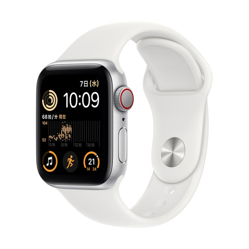 Apple Watch SE 第2世代 GPS+Cellularモデル 40mm MNPP3J/A [シルバー/ホワイトスポーツバンド] - 買取楽々